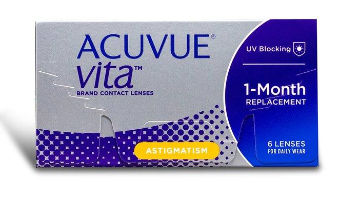 Acuvue Vita for Astigmatism Monthly (6 pcs) contact lens pack